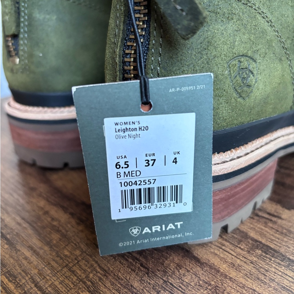Ariat Olive Green Suede Ankle Booties - Picture 7 of 9
